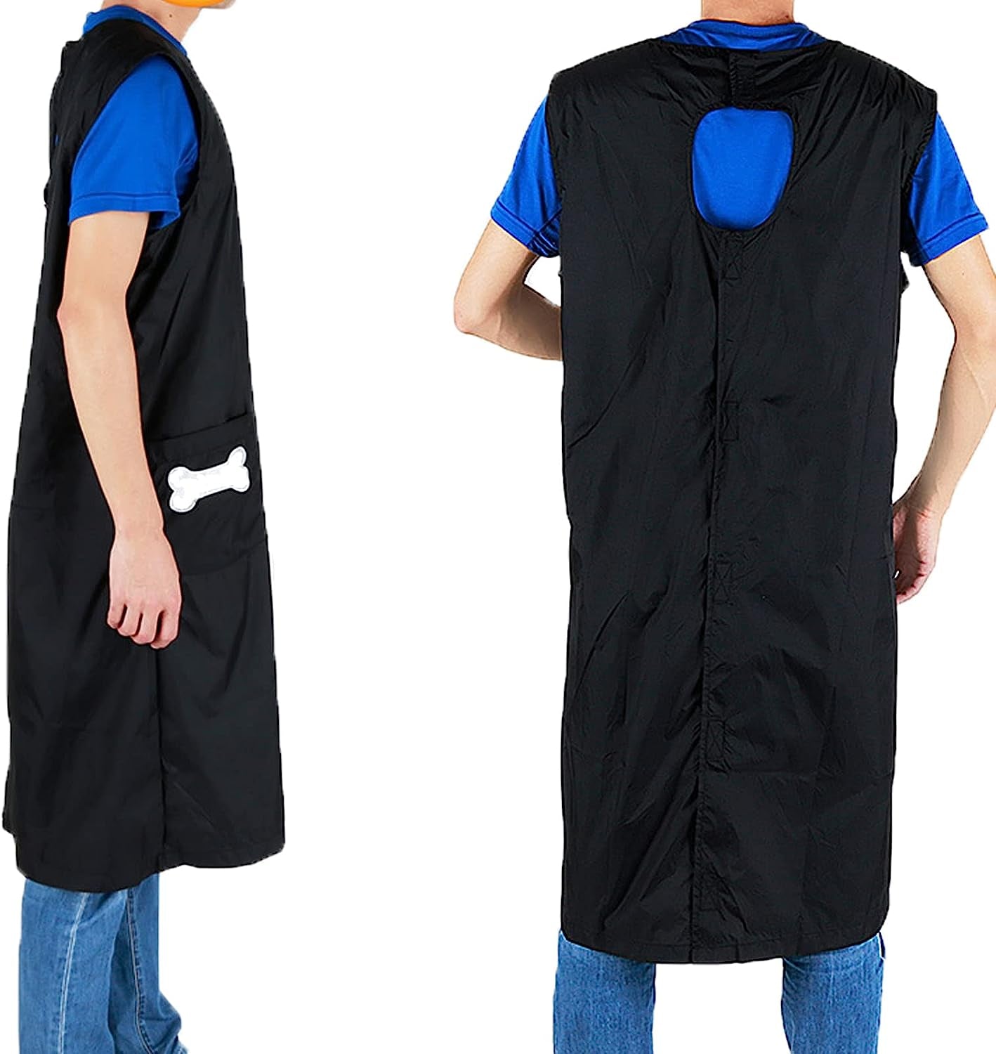 Pet Grooming Aprons Pet Bathing Gown Cat Dog Waterproof Haircutting Grooming Clothes Pet Grooming Smock with Pockets (Large)