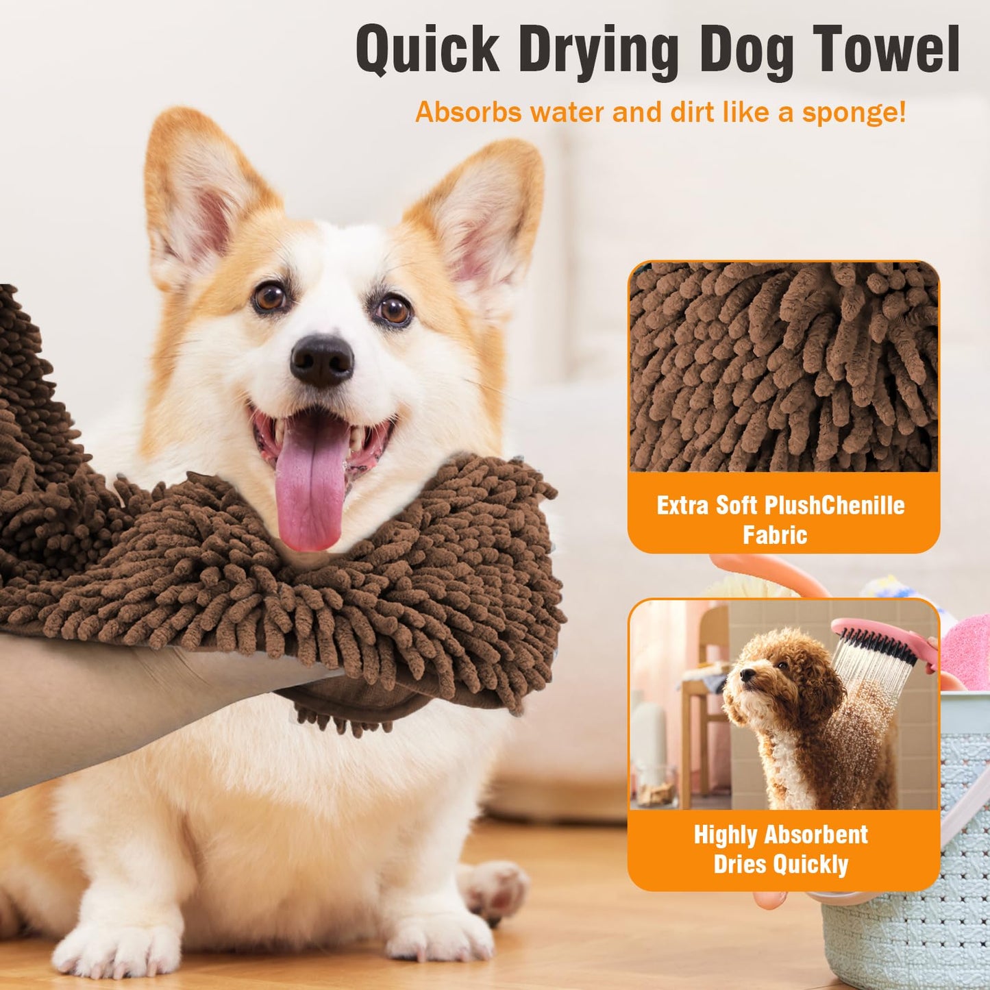 Microfiber Dog Towels for Drying Dogs, Super Absorbent, Soft and Quick Drying Pet Grooming Towel, 31Inch X 13Inch, Perfec