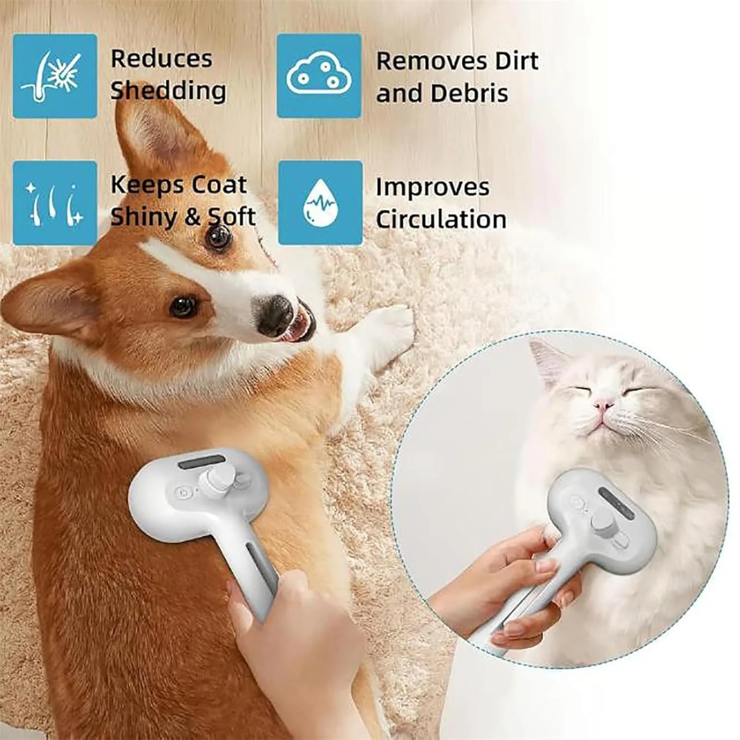 Furry Basics Pet Grooming Brush, Furry Basics Pet Brush, Furrybasics Pet Grooming Comb, Pet Hair Removal Comb with Water Tank and Release Button (Green+Pink)