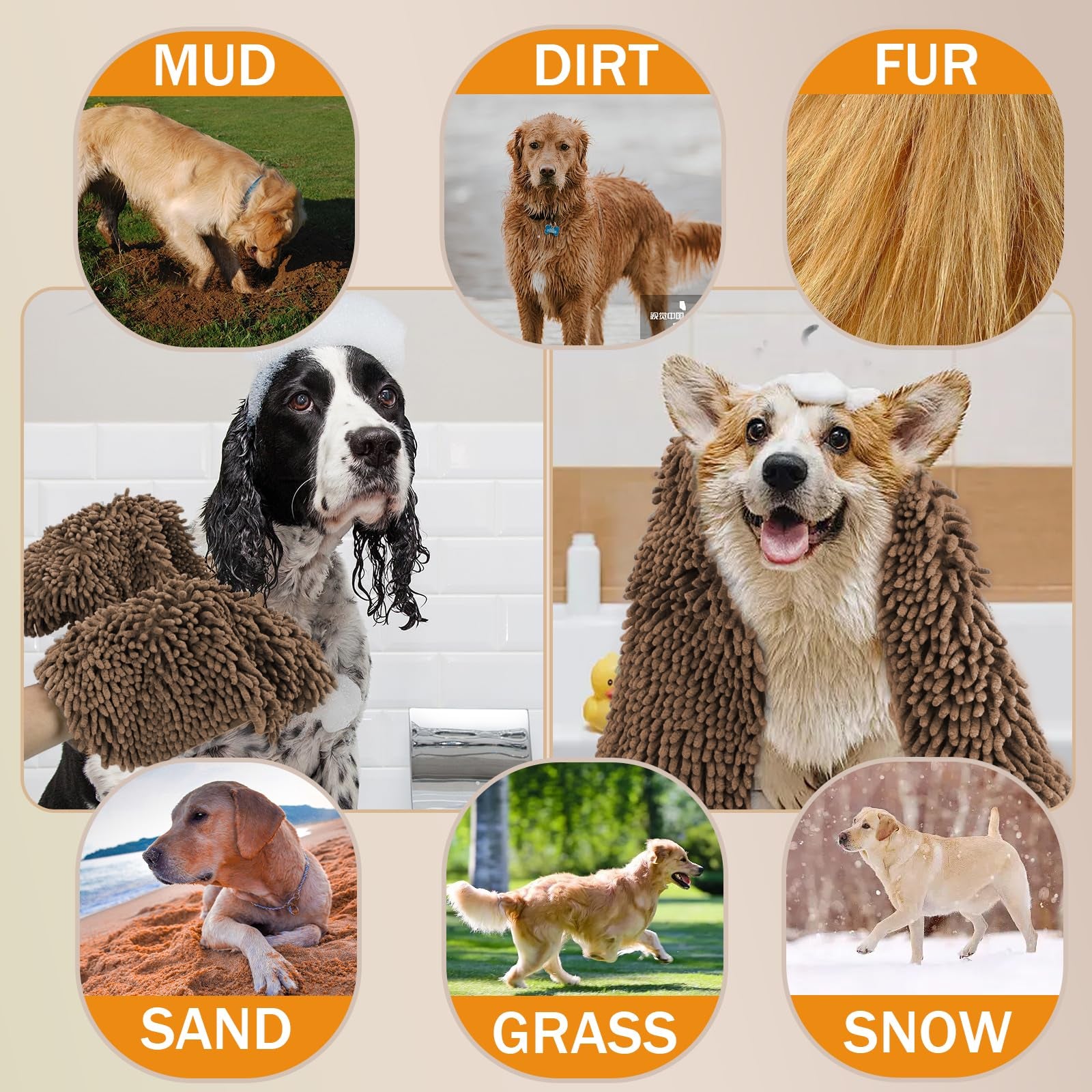Microfiber Dog Towels for Drying Dogs, Super Absorbent, Soft and Quick Drying Pet Grooming Towel, 31Inch X 13Inch, Perfec