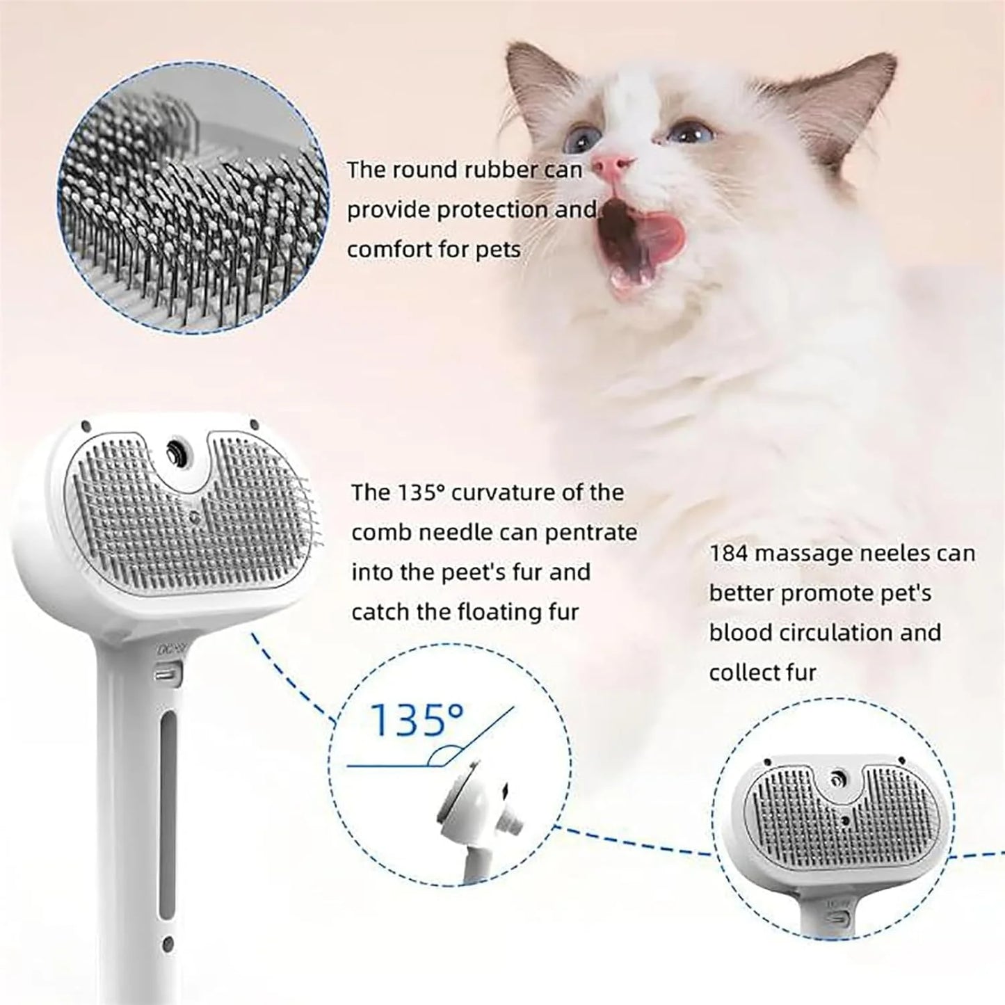 Furry Basics Pet Grooming Brush, Furry Basics Pet Brush, Furrybasics Pet Grooming Comb, Pet Hair Removal Comb with Water Tank and Release Button (Green+Pink)