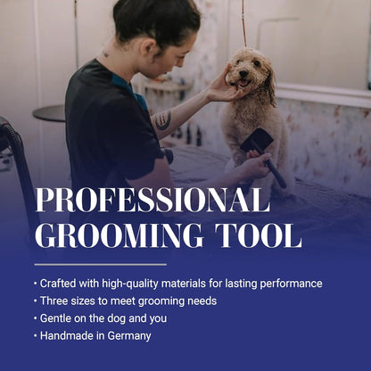 Big K Dog Slicker Brush for Dogs (Goldendoodles, Labradoodles, Poodles), Groom like a Professional, Fluff Detangle Style, Saves Time Energy, Black, Large