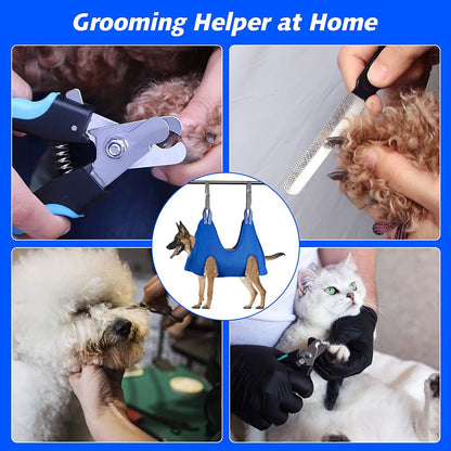 Sehao Pet Grooming for Dog Grooming Harness for Nail Trimming Pet Grooming Sling Helper Holder Pet Accessories Black S