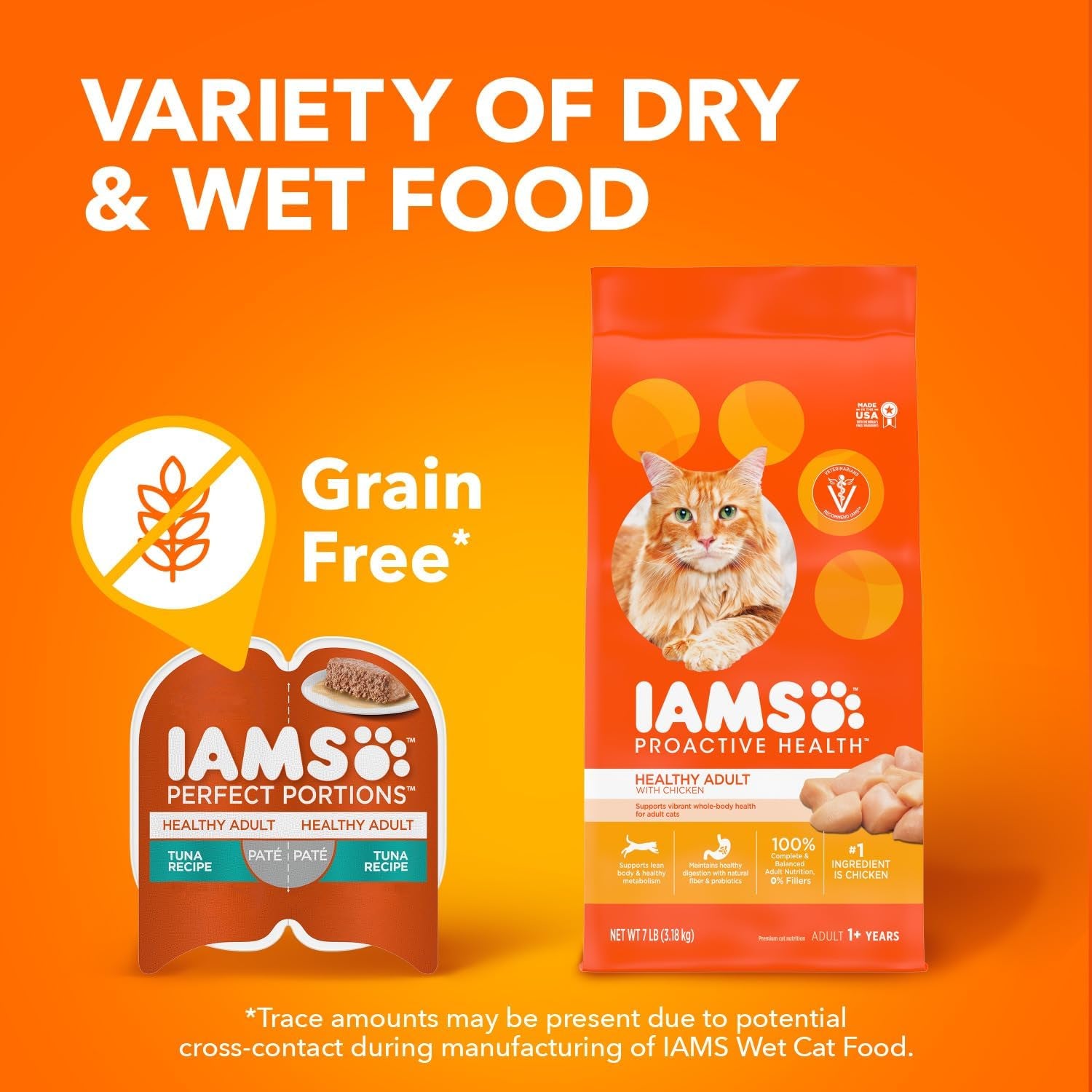 Perfect Portions Sensitive Digestion & Skin Wet Cat Food Pate, Healthy Adult Grain Free Pate, Chicken Recipe, 2.6 Oz. (24 Twin Packs)