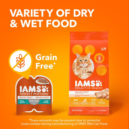 Perfect Portions Sensitive Digestion & Skin Wet Cat Food Pate, Healthy Adult Grain Free Pate, Chicken Recipe, 2.6 Oz. (24 Twin Packs)